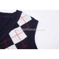 Boy's Knitted Diamond Crossing Line School Vest